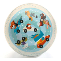 DJECO Traffic ballon de plage 22 cm Bleu, Multicolore