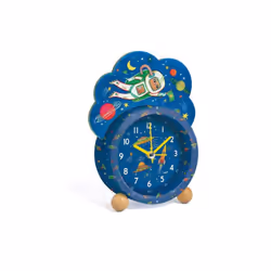 DJECO Outer space, Réveil à quartz, Bleu, 12h, Analogique, Batterie, 85 mm