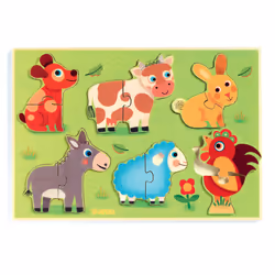 DJECO Puzzle Coucou-Cow, 1,5 an(s), Bois, Vert