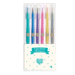 DJECO DJ3755 Stylos à encre gel avec bouchon Bleu, Rose, Argent, Turquoise, Violet, Jaune 6 pièce(s)