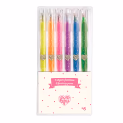 DJECO DJ3756, Stylos à encre gel avec bouchon, Bleu, Vert, Orange, Rose, Violet, Jaune, Multicolore, 72 mm, 17 mm, 155 mm