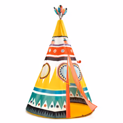 DJECO Play Tent Teepee, Maison de jeux posée au sol, 1,5 an(s), Multicolore