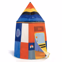 DJECO PlayTent Rocket, Maison de jeux posée au sol, 1 portes(s), Multicolore