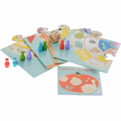 DJECO Jeux De L'Oie Et Petits Chevaux - Ludo And Co Junior, unisexe, Plastique, Multicolore, 01-01-2017, Chine, 160 mm