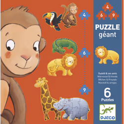DJECO Géant - Ouistiti Et Ses Amis, 72 pièce(s), Animaux, 3 an(s)