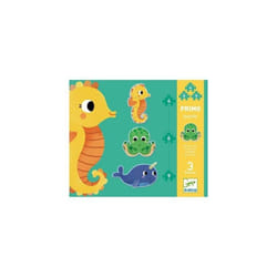 Coffret 3 puzzles évolutifs Primo Dans la mer Djeco - hippocampe pieuvre et narval - Multicolore