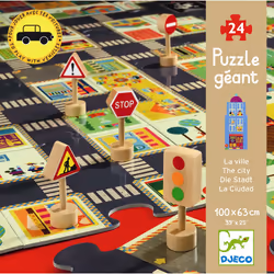 DJECO DJ07161 - Puzzle strade - La Città, 3 an(s)