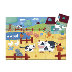 DJECO Puzzle Silhouette - Les Vaches À La Ferme