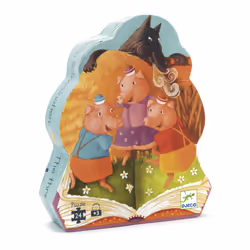 DJECO Puzzle Silhouette - Les 3 Petits Cochons