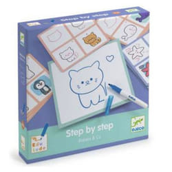 Jeu éducatif - Djeco - Step by Step - Apprentissage du dessin - 24 bébés animaux - Mixte