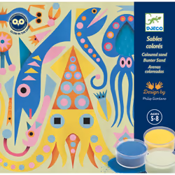 DJECO Sea Lights Coloured Sand, Kit de loisirs créatifs pour enfants, 5 an(s), Multicolore