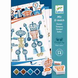 DJECO Alien Robots Stamp Set, Kit de loisirs créatifs pour enfants, 5 an(s), Multicolore