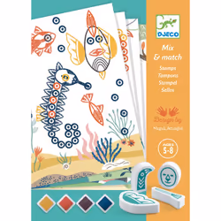 DJECO Surprising Animals Stamp Set, Kit de loisirs créatifs pour enfants, 5 an(s), Multicolore