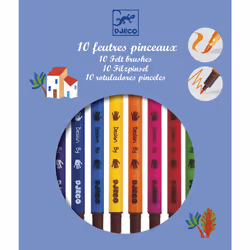 DJECO 10 Feutres Pinceaux Classique