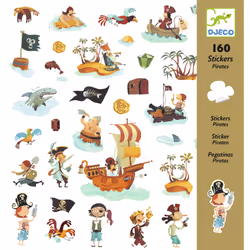 DJECO Stickers Pirates, 4 an(s), Multicolore