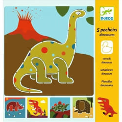 DJECO Kit créatif - Pochoirs Dinosaures
