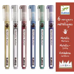 DJECO 6 Marqueurs Métalliques, 6 an(s), Garçon/Fille, Chine, Multicolore, 6 pièce(s), 98 g
