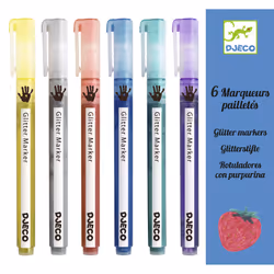 DJECO 6 Marqueurs Pailletés, 6 an(s), Garçon/Fille, Chine, Multicolore, 6 pièce(s), 41 g