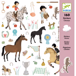 DJECO Stickers Les Chevaux, 160 pièce(s), 7 an(s), Multicolore