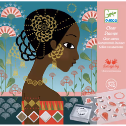 DJECO Patterns and Decorations Clear Stamp Set, Kit de tampons pour enfants, 7 an(s), Multicolore