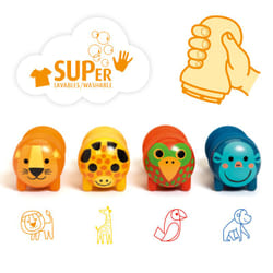 DJECO Safari Animal Stamps for Little Ones