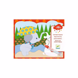 Jeu de coloriages magiques - DJECO - Caché dehors - Pour enfant de 18 mois et plus - Lot de 5 coloriages
