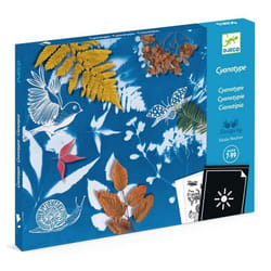 Kit dart - DJECO - Cyanotype - 8 feuilles photosensibles - 12 motifs en acétate - Activité créative