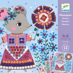 DJECO Lovely Pets Mosaic Kit, Kit de loisirs créatifs pour enfants, 5 an(s), Multicolore