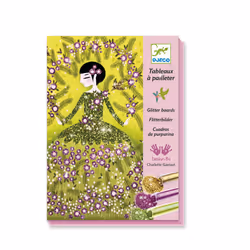 DJECO Tableaux À Pailleter Robes, Kit de loisirs créatifs pour enfants, 7 an(s), Carton, Plastique, Papier, Multicolore