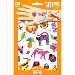 DJECO Wild Beauty Tattoos, Multicolore, Enfants, unisexe, 3 an(s), 2 mm, 148 mm