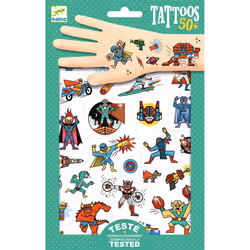 DJECO Heroes Vs Villains Tattoos, Multicolore, Enfants, Garçon/Fille, 3 an(s)
