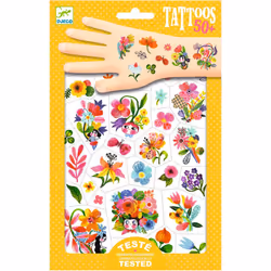 DJECO Aqua Flor Tattoos, Multicolore, Enfants, unisexe, 3 an(s)