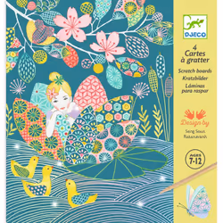 DJECO The Pond Scratch Cards, Carte à gratter pour enfants, 7 an(s), Multicolore
