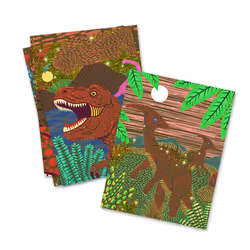 DJECO Cartes À Gratter Dinosaures, Kit de loisirs créatifs pour enfants, 6 an(s), Papier, Multicolore, 6 pièce(s)