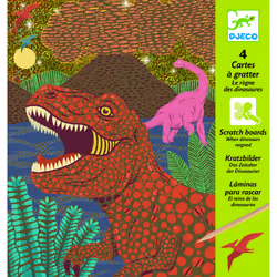 DJECO Cartes À Gratter Dinosaures