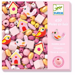 DJECO DJ09809, Ensemble de perles pour enfants, 4 an(s), Bois, Multicolore, 450 pièce(s)