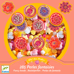 DJECO Flower Fancy Beads, Ensemble de perles pour enfants, 6 an(s), Plastique, Multicolore