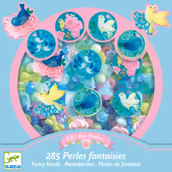 DJECO Bird Fancy Beads, Ensemble de perles pour enfants, 6 an(s), Plastique, Multicolore