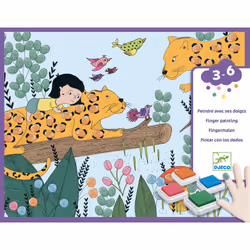 DJECO Touch and Paint! Finger Painting, Kit de pinceaux pour enfants, 3 an(s), Multicolore