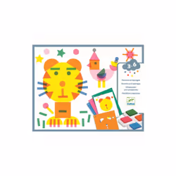 DJECO Stencils and sponges, Kit de moulage/peinture pour enfants, 3 an(s), Multicolore
