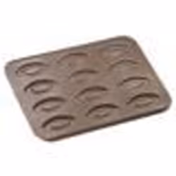 Plaque 12 barquettes - GOBEL - 32x235cm - Acier anti-adhérent - Marron