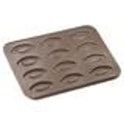 Plaque 12 barquettes - GOBEL - 32x235cm - Acier anti-adhérent - Marron