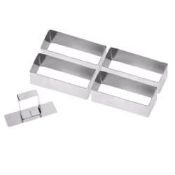 Lot de 4 nonnettes rectangle + poussoir - Gobel 9x37x3cm Gris
