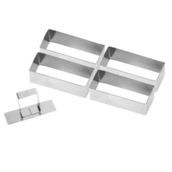Lot de 4 nonnettes rectangle + poussoir - Gobel 9x37x3cm Gris