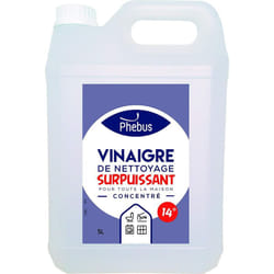 Phebus - Vinaigre de nettoyage super-puissant 14° - 5L - Vinaigre blanc 100% naturel - Pour nettoyer. désherber. détartrer...
