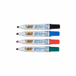 BIC Velleda Whiteboard Marker 1701, 4 pièce(s), Noir, Bleu, Vert, Rouge, Pointe ogive, Noir, Bleu, Vert, Rouge, Blanc, Plasti ...