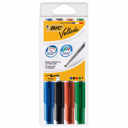 BIC Velleda 1741 marqueur 4 pièce(s) Pointe ogive Noir, Bleu, Vert, Rouge