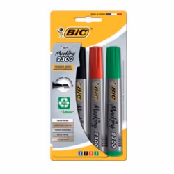 BIC Marking 2300, 4 pièce(s), Noir, Bleu, Vert, Rouge, Pointe biseautée, Multicolore, Rond, 3,7 mm