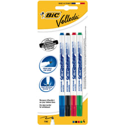 Velleda 3086120027247 stylo-feutre Noir, Bleu, Vert, Rouge 4 pièce(s)