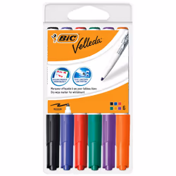BIC Velleda 1741 marqueur 6 pièce(s) Pointe ogive Noir, Bleu, Vert, Orange, Violet, Rouge